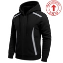 Black XXXL Men's Sherpa Fleece-Lined Reflective Tech Full Zip Hoodie (S to 3XL)